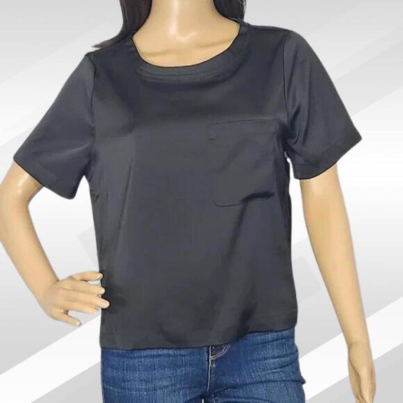 Good American Tops - 2/$50 Good American Black Short Sleeve Blouse Size 0 | Chic Casual Top